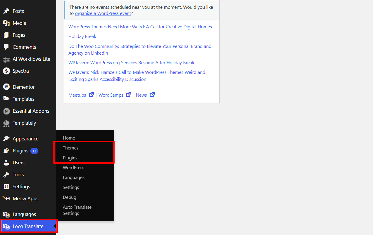 Choose plugin or theme