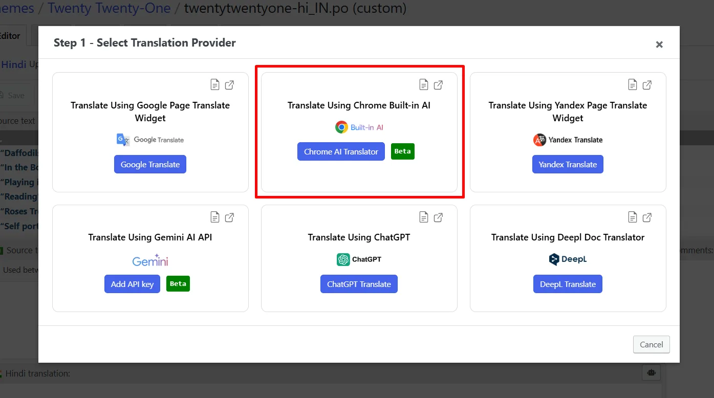Traducteur AI Chrome