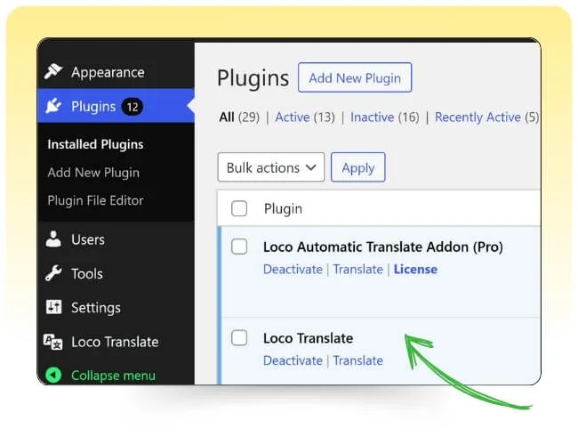 Installeer de Loco Translate-add-on